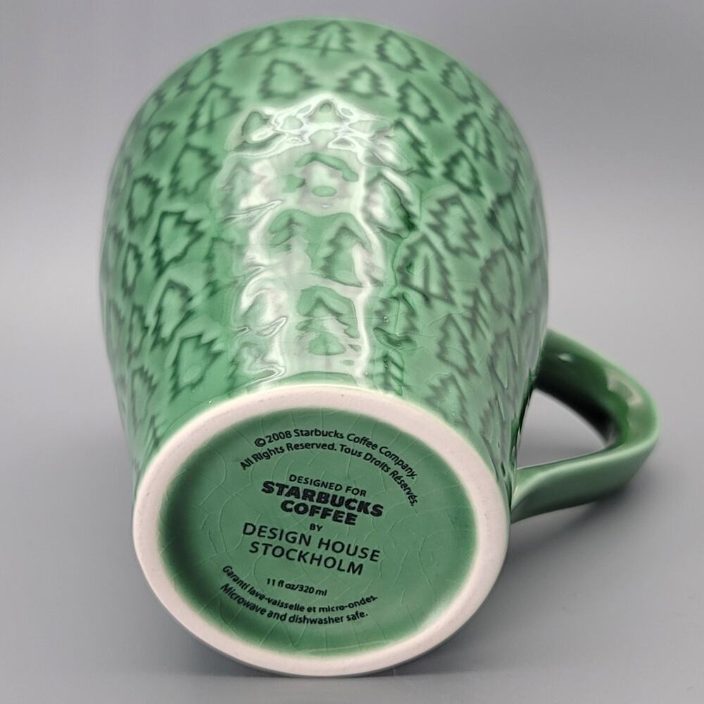 Starbucks 2008 Green Christmas Trees Coffee Mug 11 oz by Design House Stockholm - Picture 7 of 10